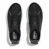 A pair of black Norda x Dynaema athletic sneakers shown from a top-down view on a white background. - norda 001A Shoes (Men's) - Black