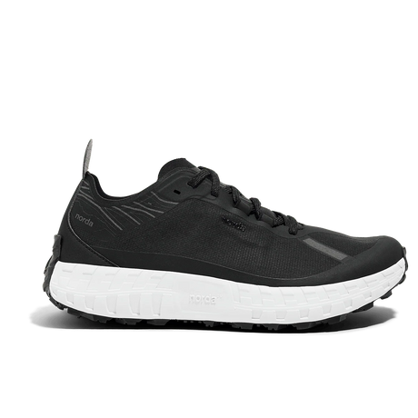 Black athletic shoe with white sole on a white background - norda 001A Shoes (Women's) - Black