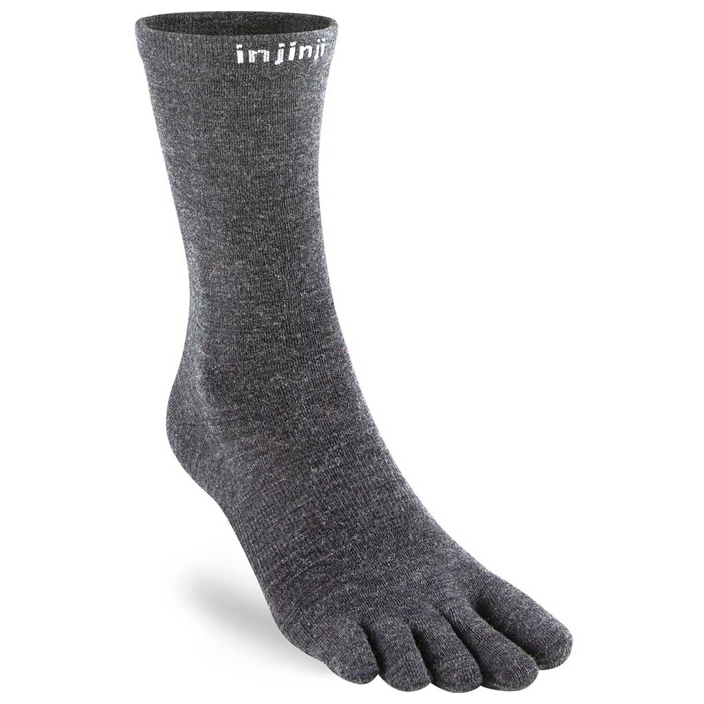 Injinji Liner Ultra Thin Crew Wool Socks (Unisex) - Slate