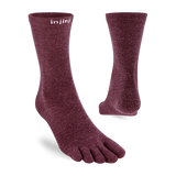 Injinji Liner Lightweight Crew Toe Socks - Wool (Unisex) - Garnet - Find Your Feet Australia Hobart Launceston Tasmania