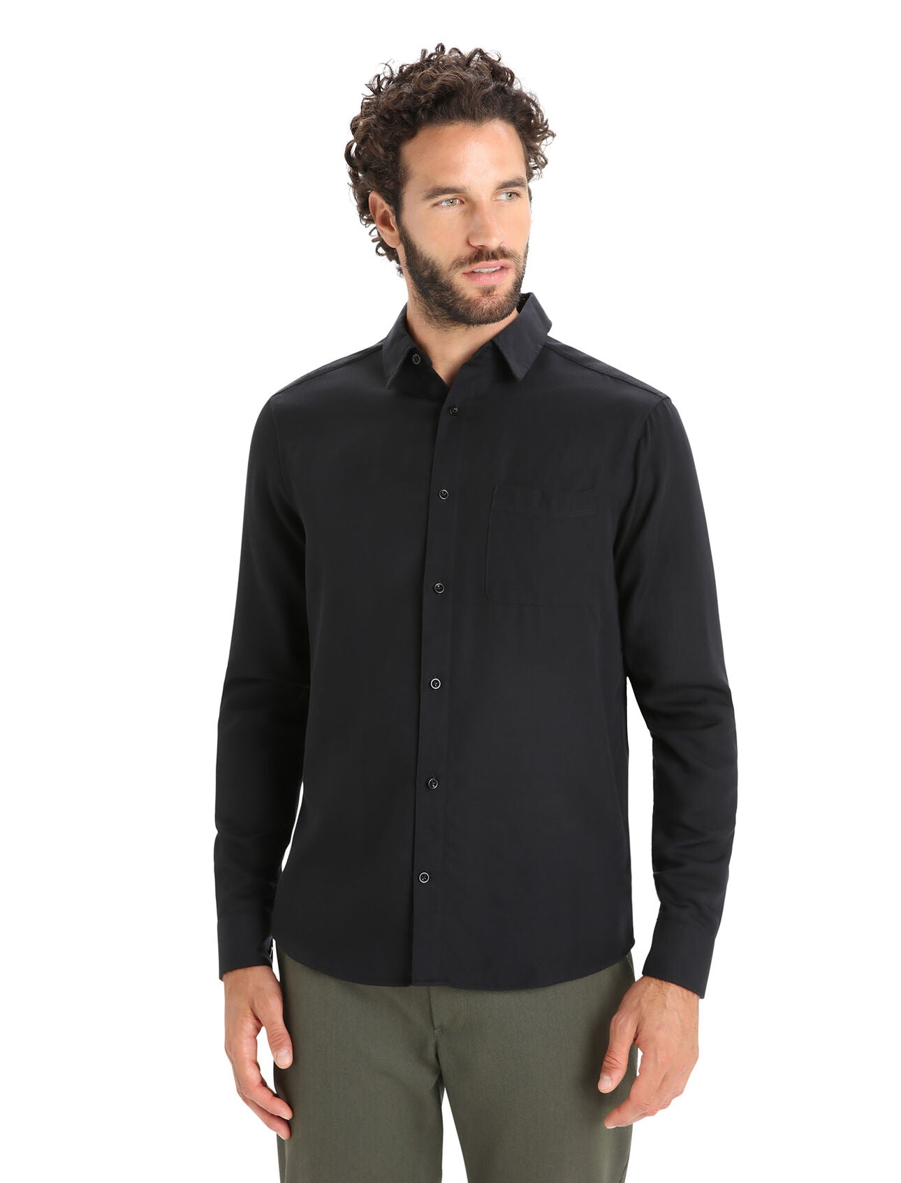 Icebreaker Merino Steveston Long Sleeve Shirt (Men's) - Black - Find Your Feet Australia Hobart Launceston Tasmania