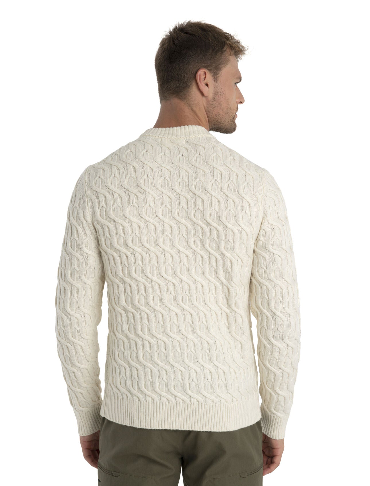 Icebreaker Merino Cable Knit Crewe Sweater (Men's) - Undyed - Find Your Feet Australia Hobart Launceston Tasmania