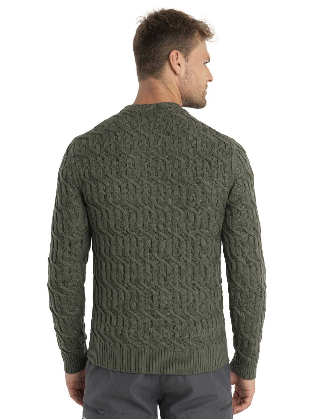 Icebreaker Merino Cable Knit Crewe Sweater (Men's) - Loden - Find Your Feet Australia Hobart Launceston Tasmania