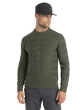 Icebreaker Merino Cable Knit Crewe Sweater (Men's) - Loden - Find Your Feet Australia Hobart Launceston Tasmania