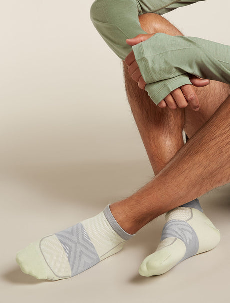 Icebreaker Merino Blend Run+ Ultralight Micro Socks (Men's) - Ashen/Alloy - Find Your Feet Australia Hobart Launceston Tasmania