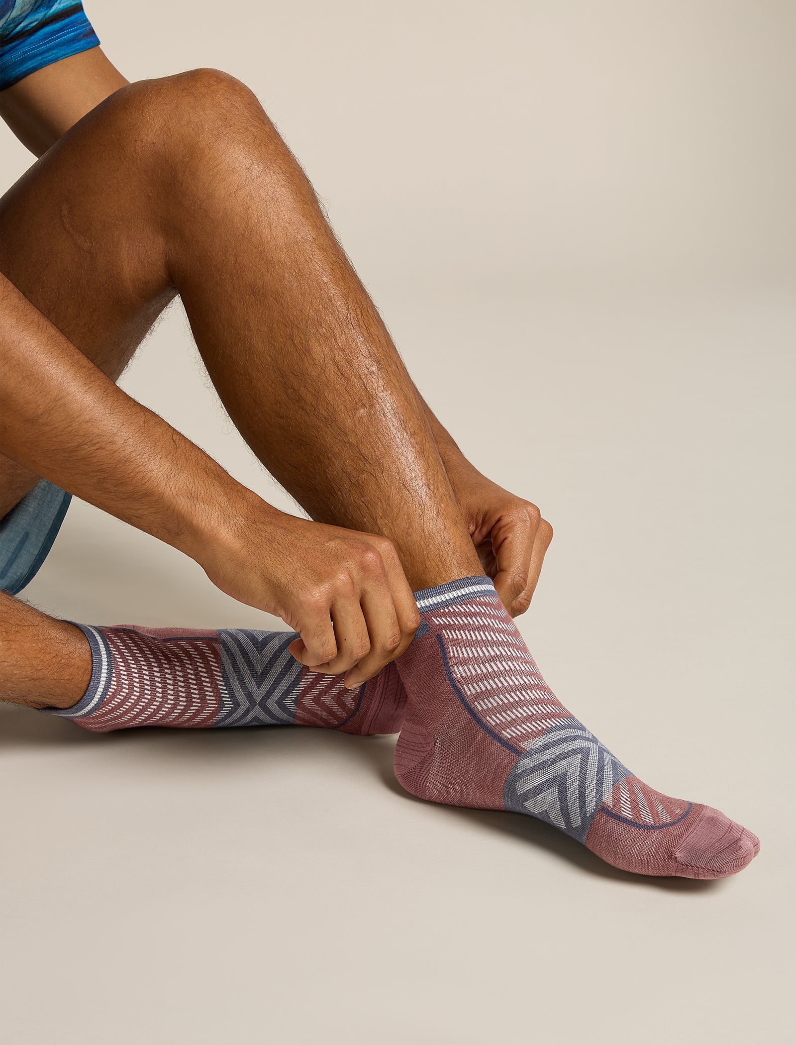 Icebreaker Merino Blend Run+ Ultralight Mini Socks - Men's - Carob/Graphite - Find Your Feet Australia Hobart Launceston Tasmania