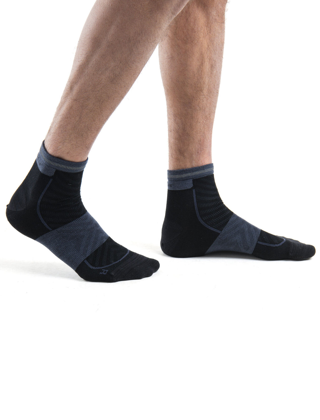 Icebreaker Merino Run+ Ultralight Mini Socks (Men's) - Black/Graphite - Find Your Feet Australia Hobart Launceston Tasmania