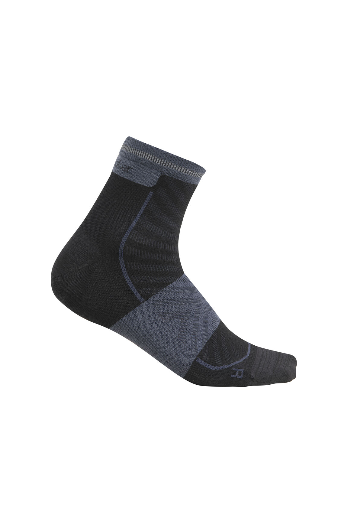 Icebreaker Merino Blend Run+ Ultralight Mini Socks (Men's) - Black/Graphite - Find Your Feet Australia Hobart Launceston Tasmania