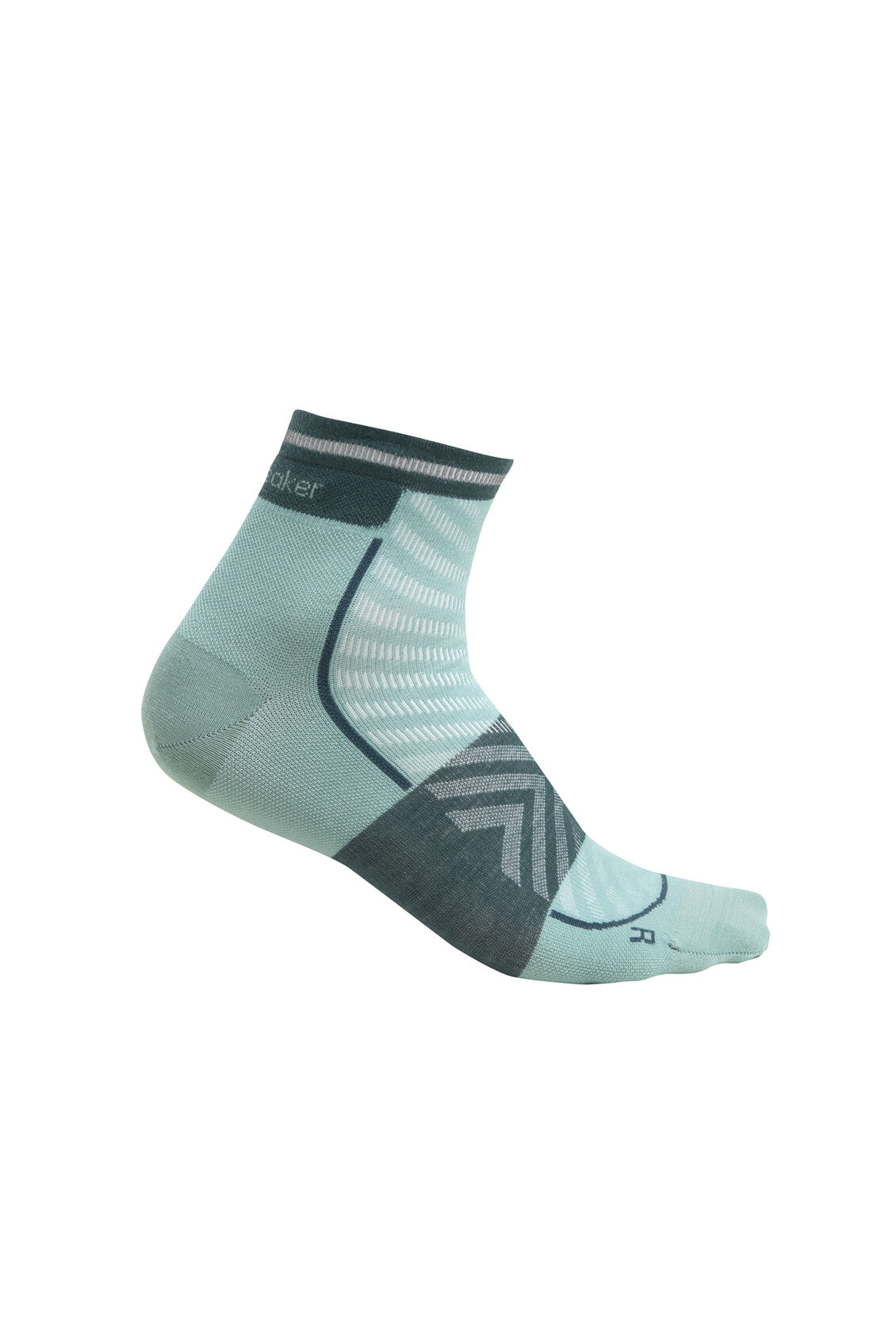 Icebreaker Merino Blend Run+ Ultralight Mini Socks (Men's) - Cloud Ray/Green Fathom  - Find Your Feet Australia Hobart Launceston Tasmania