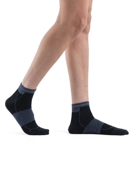 Icebreaker Merino Blend Run+ Ultralight Mini Socks (Women's) - Black/Graphite - Find Your Feet Australia Hobart Launceston Tasmania