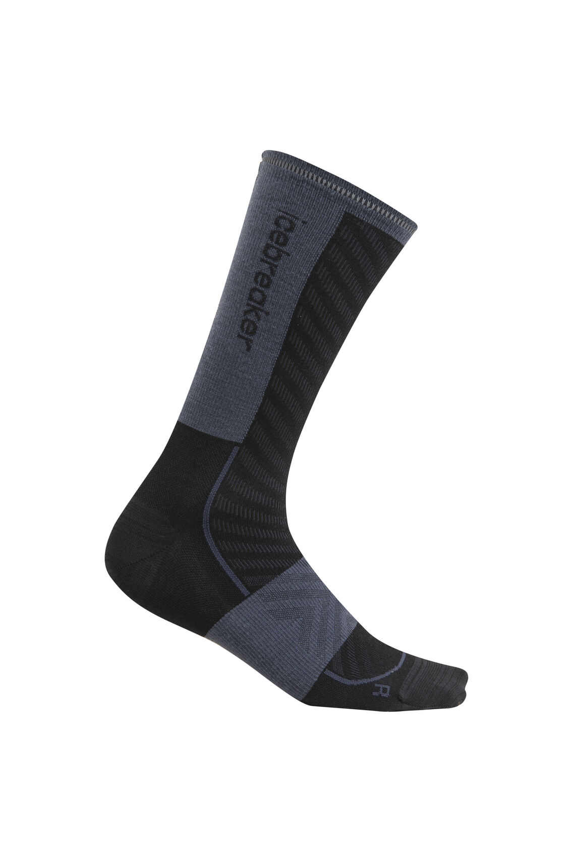 Icebreaker Merino Blend Run+ Ultralight Crew Socks (Men's) - Black/Graphite - Find Your Feet Australia Hobart Launceston Tasmania 