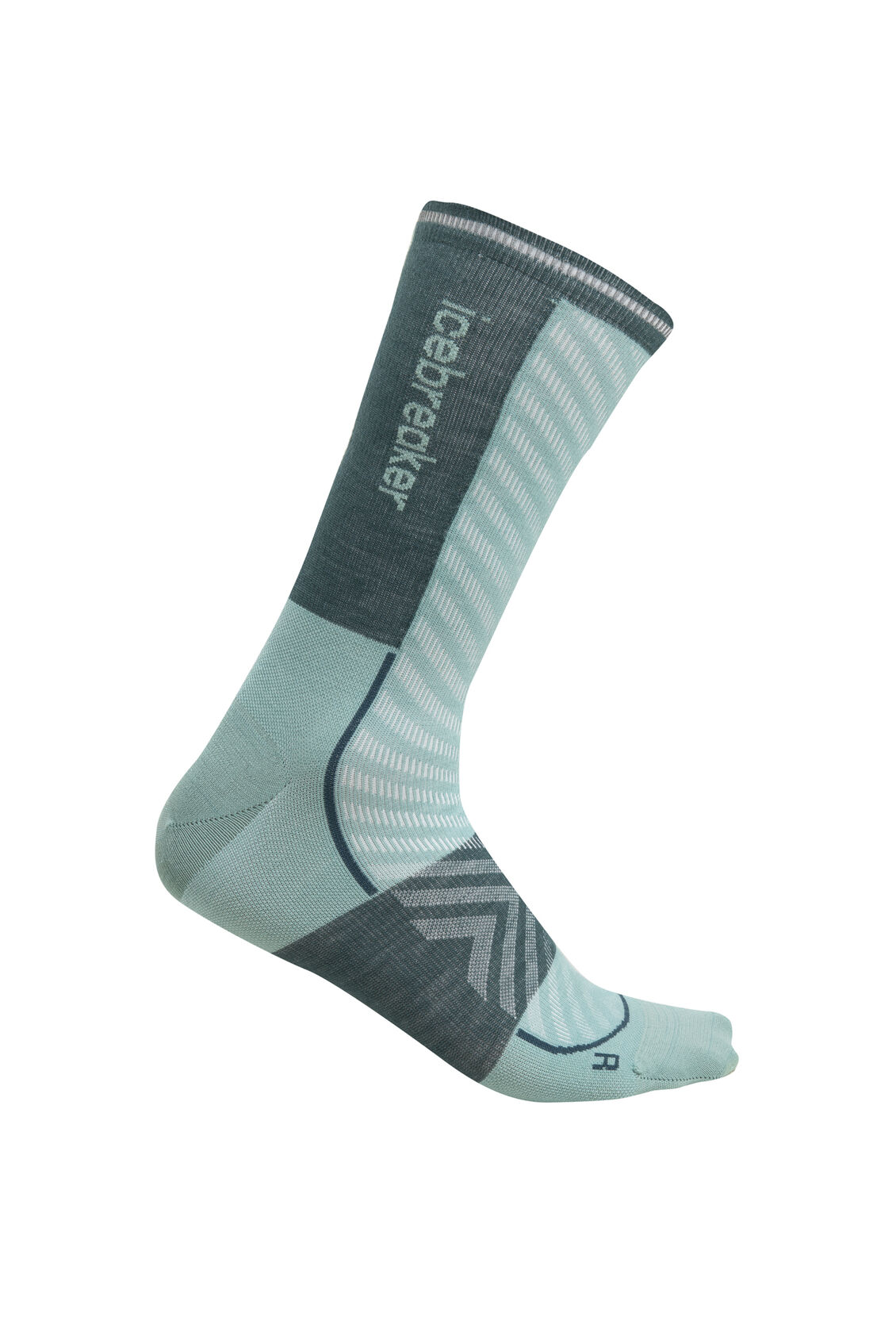 Icebreaker Merino Blend Run+ Ultralight Crew Socks (Men's) - Cloud Ray/Fathom Green - Find Your Feet Australia Hobart Launceston Tasmania 