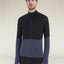 Icebreaker Merino Blend 200 Realfleece Descender LS Half Zip (Men's) - Black/Graphite - Find Your Feet Australia Hobart Launceston Tasmania