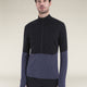Icebreaker Merino Blend 200 Realfleece Descender LS Half Zip (Men's) - Black Graphite Icebreaker
