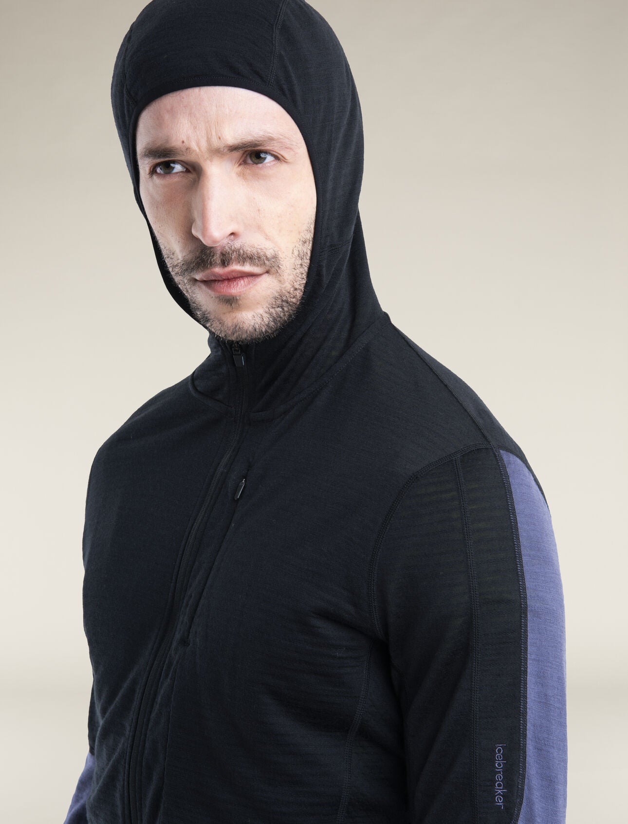 Icebreaker Merino Blend 200 Realfleece Descender LS Hoodie (Men's) - Black/Graphite - Find Your Feet Australia Hobart Launceston Tasmania