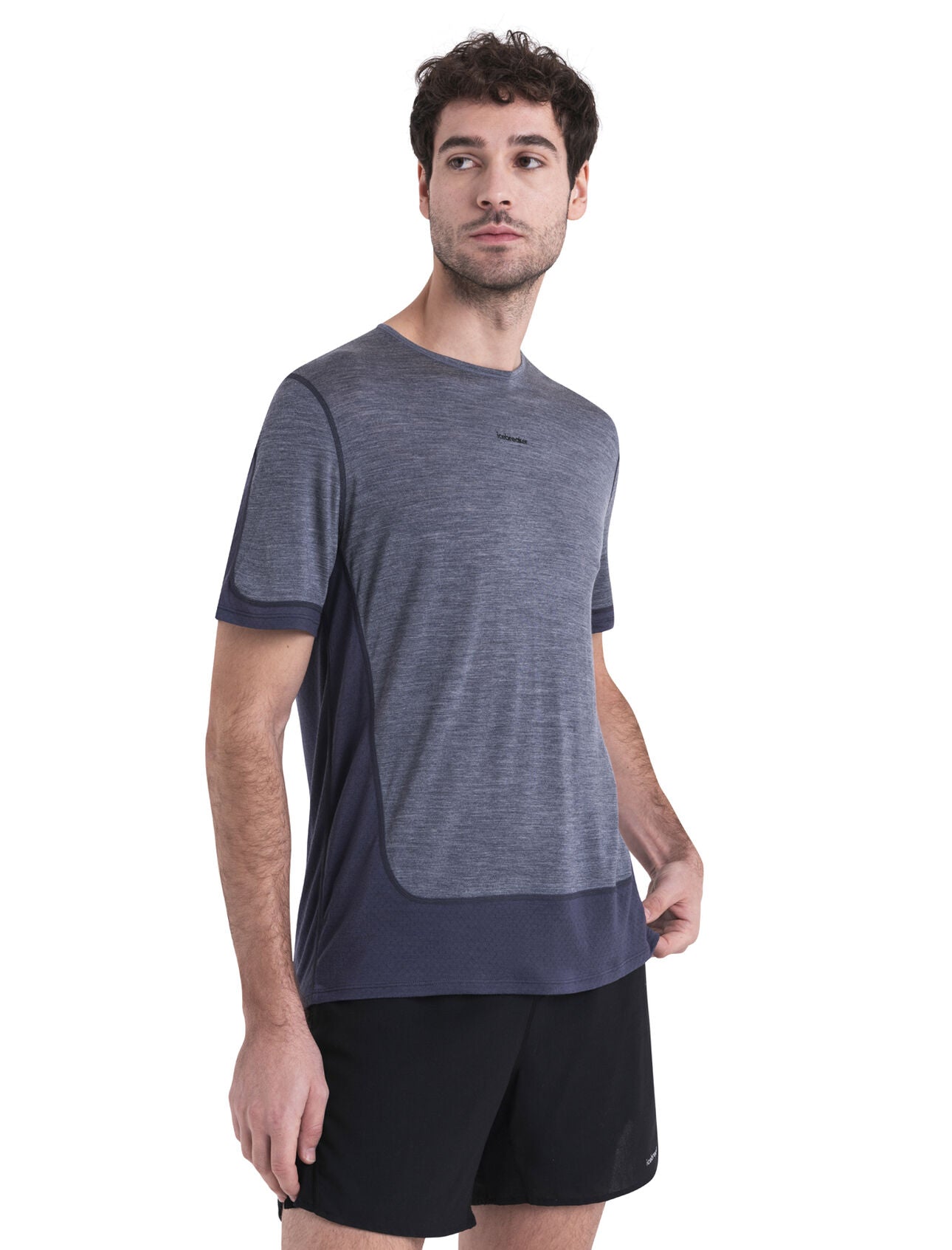 Icebreaker 125 ZoneKnit Merino Blend Energy Wind T-Shirt (Men's) - Graphite/Graphite Heather - Find Your Feet Australia Hobart Launceston Tasmania