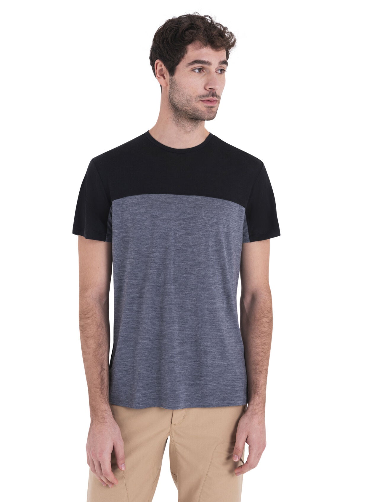 Icebreaker 125 Cool-Lite™ Merino Blend Sphere III T-Shirt (Men's) - Colour Black Graphite Heather/Black - Find Your Feet Australia Hobart Launceston Tasmania