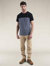 Icebreaker Merino Blend 125 Cool-Lite™ Sphere Short Sleeve T-Shirt (Men's) - Colour Block - Graphite Heather/Black - Find Your Feet Australia Hobart Launceston Tasmania