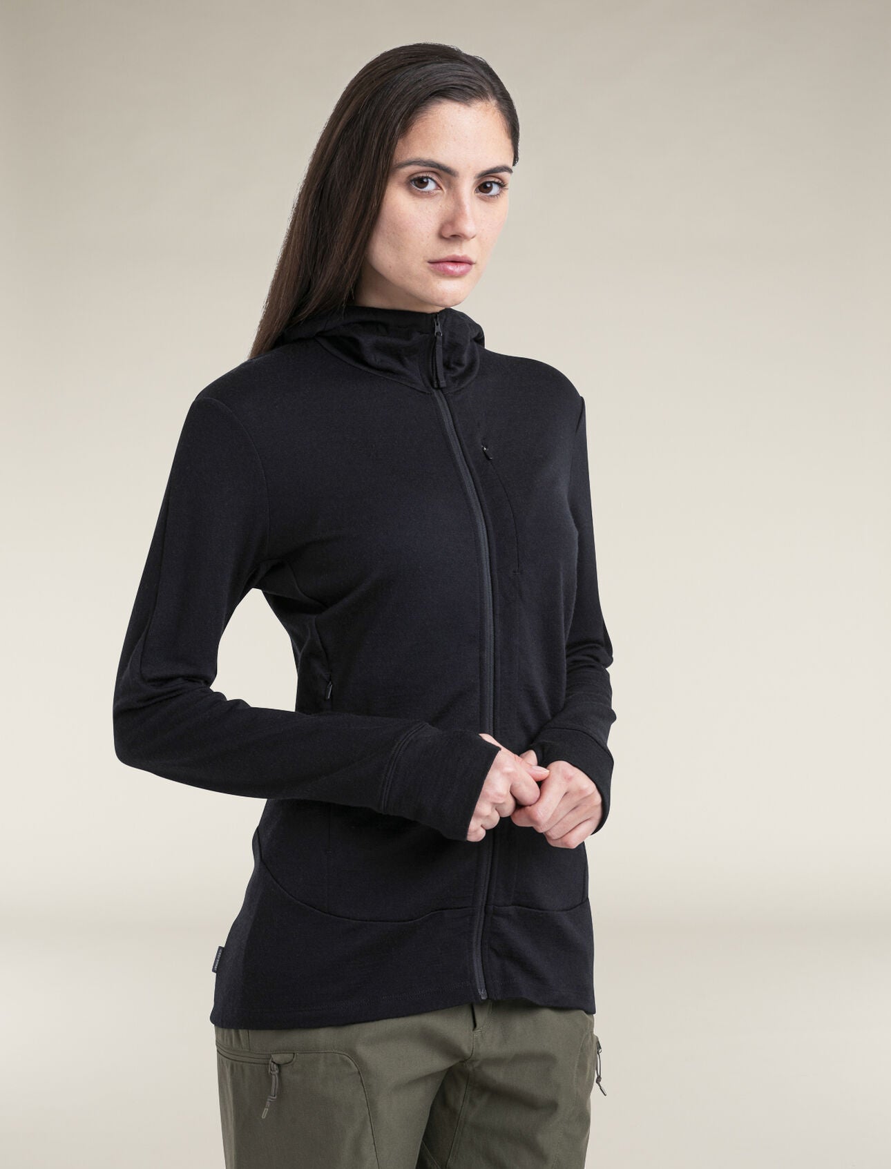 Icebreaker Merino 260 Quantum IV LS Zip Hoodie (Women's) - Black - Find Your Feet Australia Hobart Launceston Tasmania