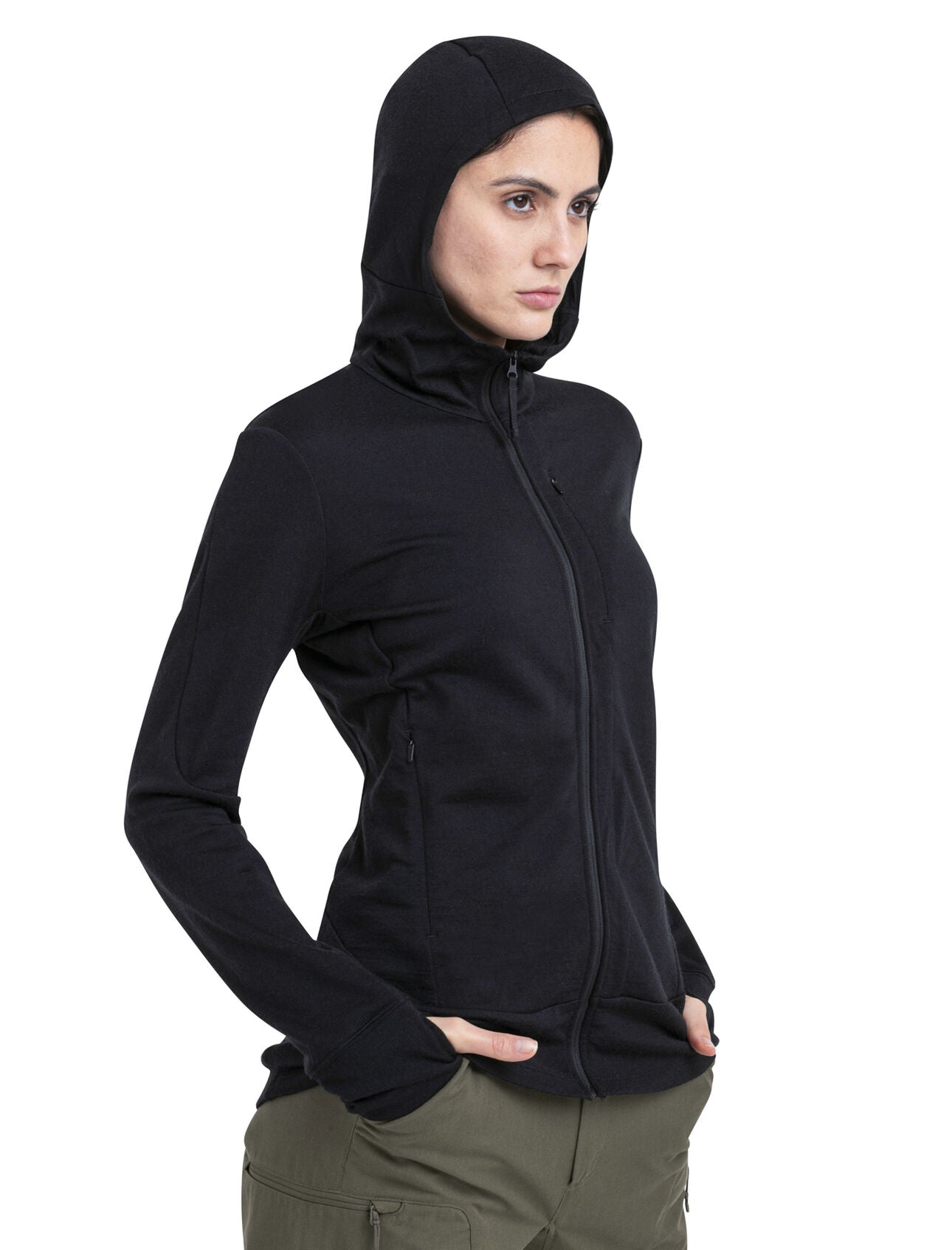 Icebreaker Merino 260 Quantum IV LS Zip Hoodie (Women's) - Black - Find Your Feet Australia Hobart Launceston Tasmania