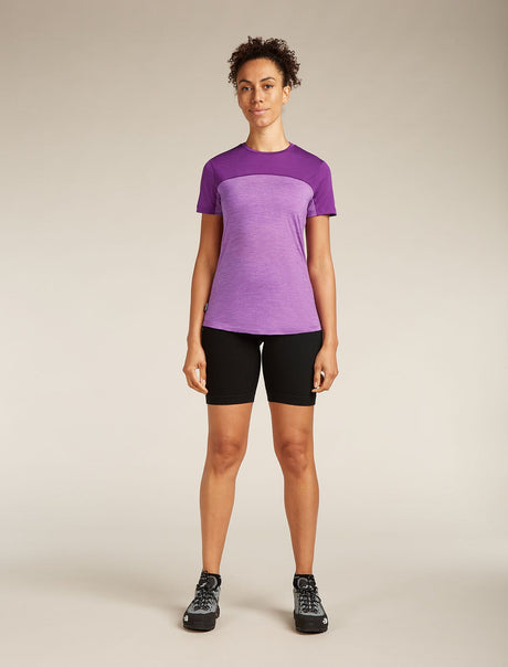 Icebreaker 125 Cool-Lite™ Merino Blend Sphere III T-Shirt Colour Block (Women's) - Passion Heather/Passion Icebreaker
