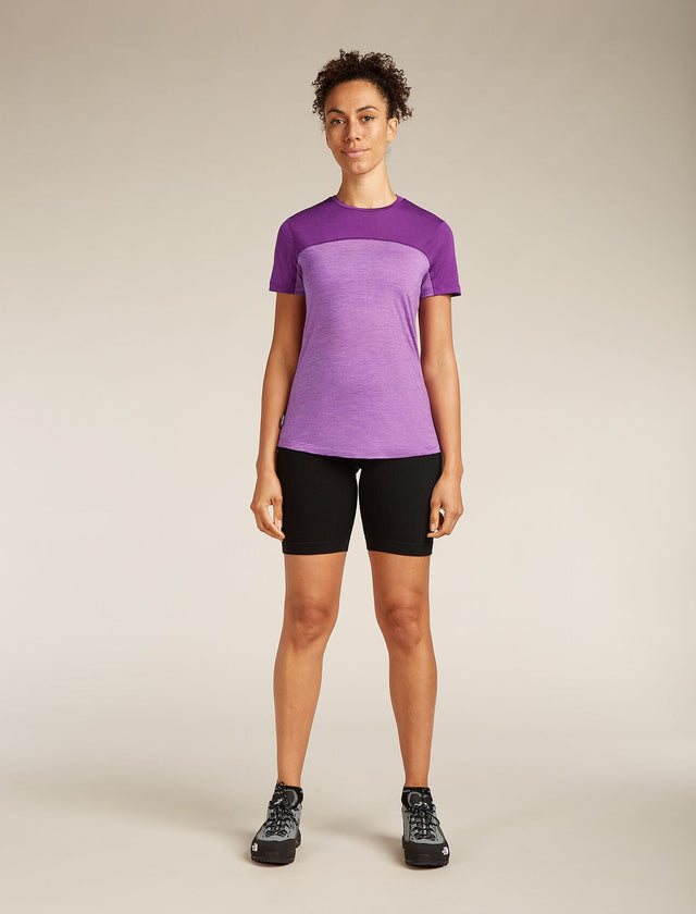 Icebreaker 125 Cool-Lite™ Merino Blend Sphere III T-Shirt Colour Block (Women's) - Passion Heather/Passion Icebreaker