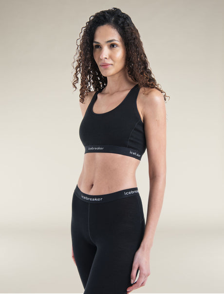 Icebreaker Merino Blend 125 ZoneKnit™ Racerback Bra (Women's) - Black - Find Your Feet Australia Hobart Launceston Tasmania