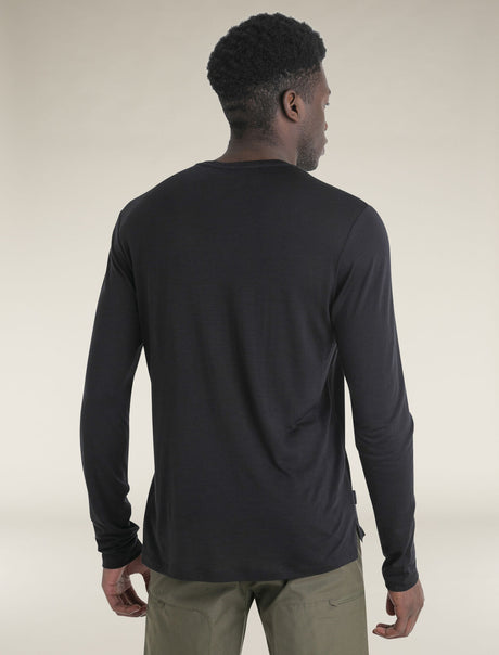 Icebreaker Merino Blend 125 Cool-Lite™ Sphere Long Sleeve T-Shirt (Men's) - Black - Find Your Feet Australia Hobart Launceston Tasmania