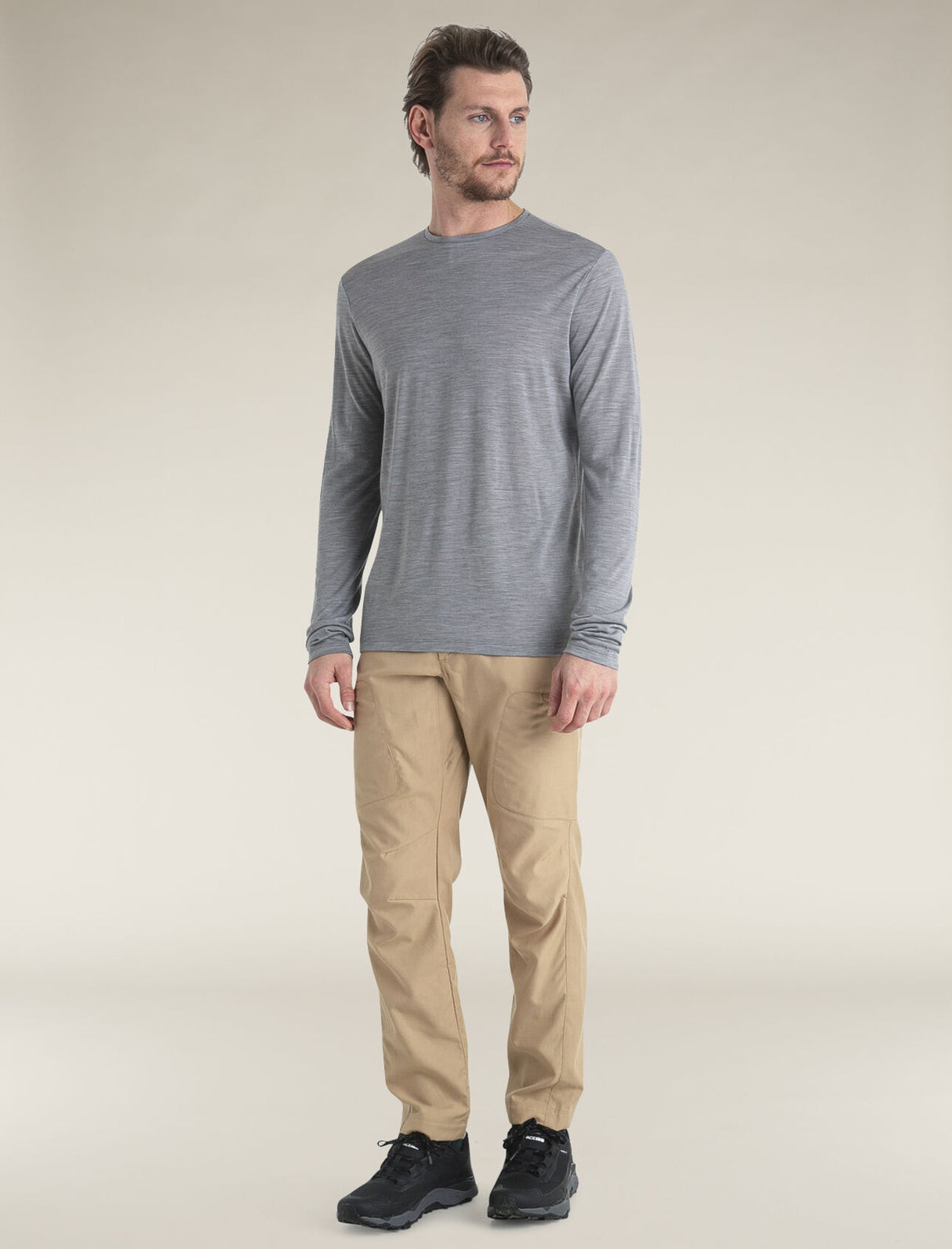 Icebreaker Merino Blend 125 Cool-Lite™ Sphere Long Sleeve T-Shirt (Men's) - Metro Heather - Find Your Feet Australia Hobart Launceston Tasmania