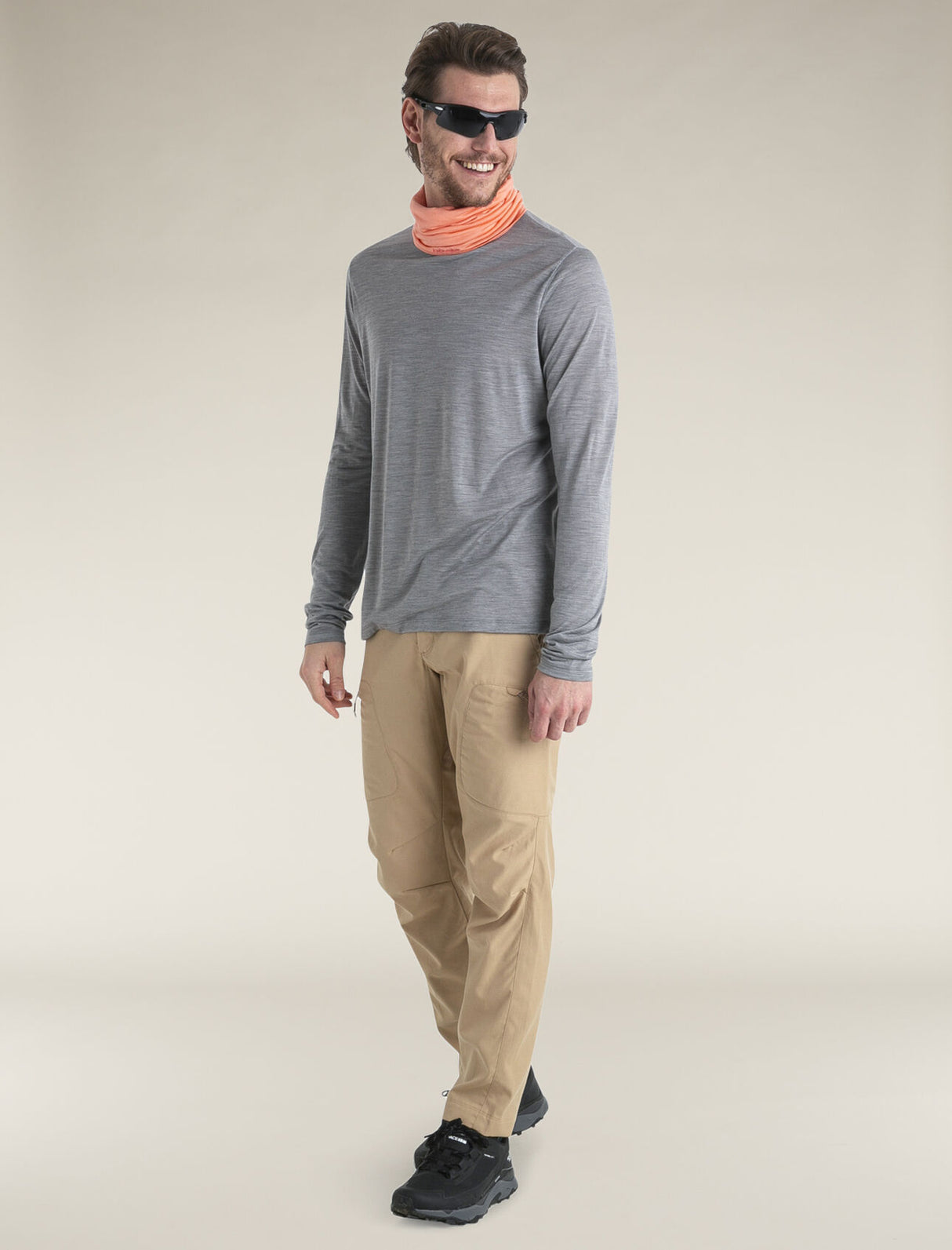 Icebreaker Merino Blend 125 Cool-Lite™ Sphere Long Sleeve T-Shirt (Men's) - Metro Heather - Find Your Feet Australia Hobart Launceston Tasmania