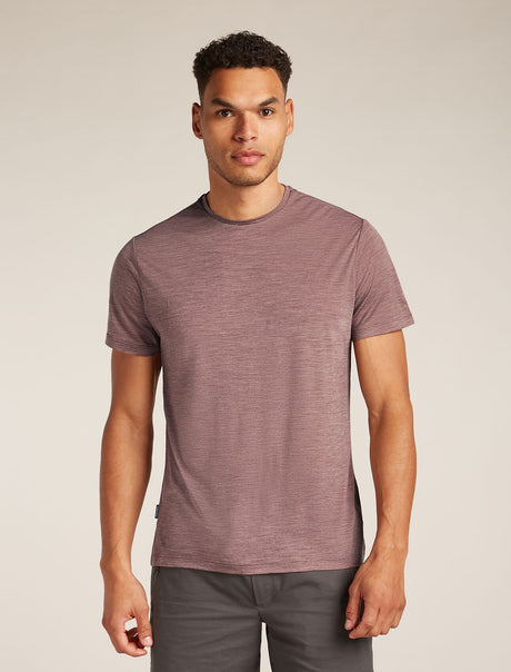 Icebreaker Merino Blend 125 Cool-Lite™ Sphere Short Sleeve T-Shirt (Men's) - Carob Heather - Find Your Feet Australia Hobart Launceston Tasmania