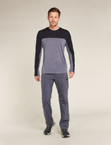 Icebreaker Merino Blend 125 Cool-Lite™ Sphere Long Sleeve T-Shirt (Men's) - Colour Block - Graphite/Heather - Find Your Feet Australia Hobart Launceston Tasmania