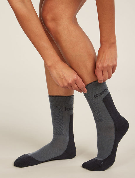 Icebreaker Merino Hike+ Medium Crew Socks (Women's) - Obsidian/Black - Find Your Feet Australia Hobart Launceston Tasmania