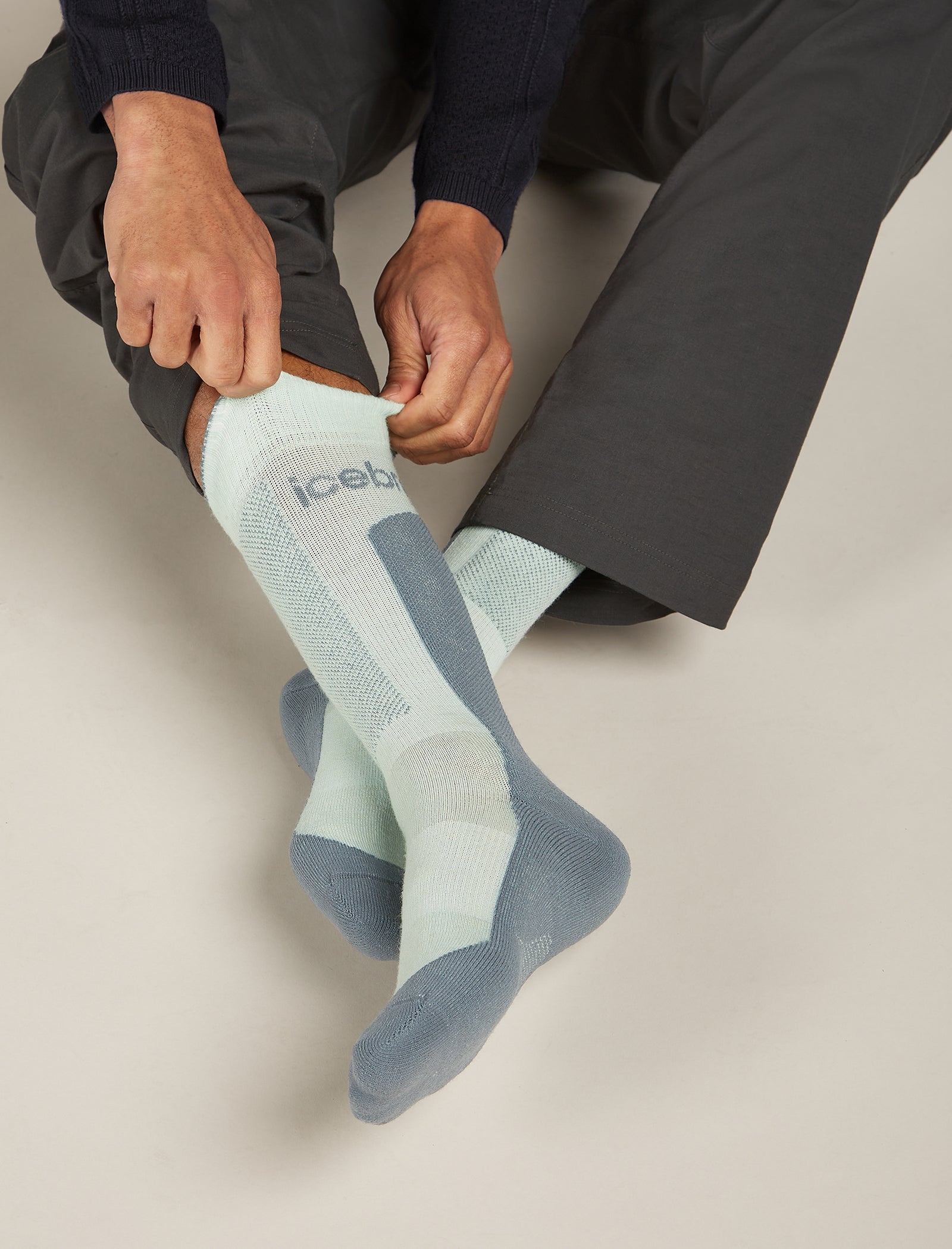 Icebreaker Merino Hike+ Medium Crew Socks - Mens - Mint/Blue Ash - Find Your Feet Australia Hobart Launceston Tasmania