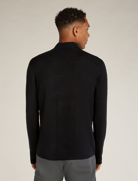 Icebreaker Merino Anniversary Original Long Sleeve Half Zip Top (Men's) - Black - Find Your Feet Australia Hobart Launceston Tasmania