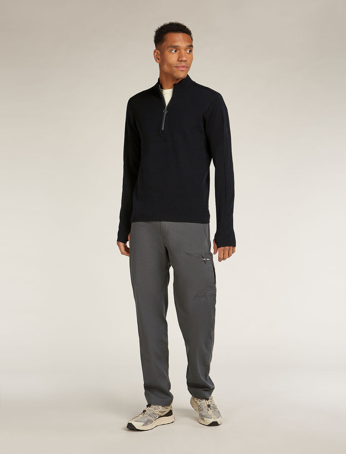 Icebreaker Merino Anniversary Original Long Sleeve Half Zip Top (Men's) - Black - Find Your Feet Australia Hobart Launceston Tasmania