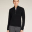 Icebreaker Merino Anniversary Original Long Sleeve Half Zip Top (Women's) - Black - Find Your Feet Australia Hobart Launceston Tasmania