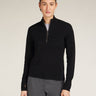 Icebreaker Merino Anniversary Original Long Sleeve Half Zip Top (Women's) - Black - Find Your Feet Australia Hobart Launceston Tasmania
