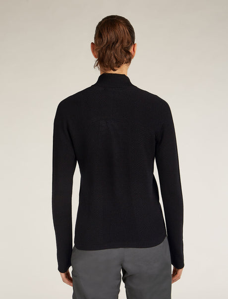 Icebreaker Merino Anniversary Original Long Sleeve Half Zip Top (Women's) - Black - Find Your Feet Australia Hobart Launceston Tasmania
