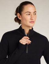 Icebreaker Merino Anniversary Original Long Sleeve Half Zip Top (Women's) - Black - Find Your Feet Australia Hobart Launceston Tasmania