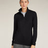 Icebreaker Merino 300 Original Long Sleeve Half Zip Top (Women's) - Black - Find Your Feet Australia Hobart Launceston Tasmania