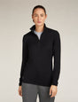 Icebreaker Merino 300 Original Long Sleeve Half Zip Top (Women's) - Black - Find Your Feet Australia Hobart Launceston Tasmania