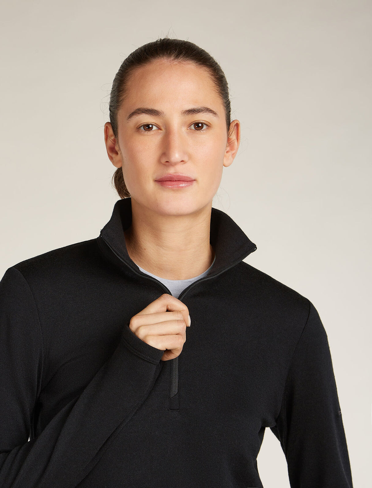 Icebreaker Merino 300 Original Long Sleeve Half Zip Top (Women's) - Black - Find Your Feet Australia Hobart Launceston Tasmania