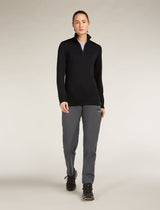 Icebreaker Merino 300 Original Long Sleeve Half Zip Top (Women's) - Black - Find Your Feet Australia Hobart Launceston Tasmania