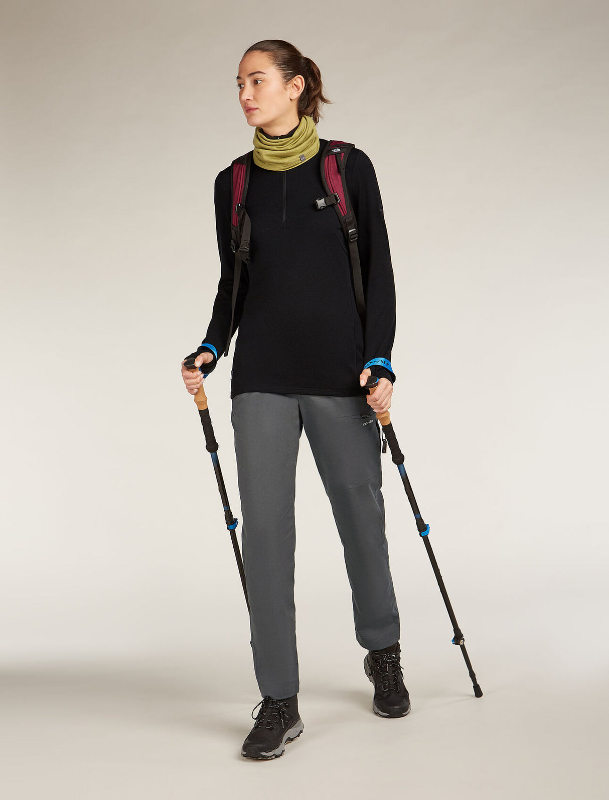 Icebreaker Merino 300 Original Long Sleeve Half Zip Top (Women's) - Black - Find Your Feet Australia Hobart Launceston Tasmania