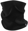 A black fleece neck gaiter or balaclava shown in a draped studio shot against a white background, featuring a small gray brand tag on the lower right edge. - Icebreaker Merino Blend 800 RealFleece Classic Pile Chute (Unisex) - Black