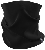 A black fleece neck gaiter or balaclava shown in a draped studio shot against a white background, featuring a small gray brand tag on the lower right edge. - Icebreaker Merino Blend 800 RealFleece Classic Pile Chute (Unisex) - Black