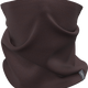 A dark brown fleece neck gaiter or balaclava shown in a draped, folded presentation on a solid white background, with a small gray brand tag on the lower right edge. - Icebreaker Merino Blend 800 RealFleece Classic Pile Chute (Unisex) - Bittersweet
