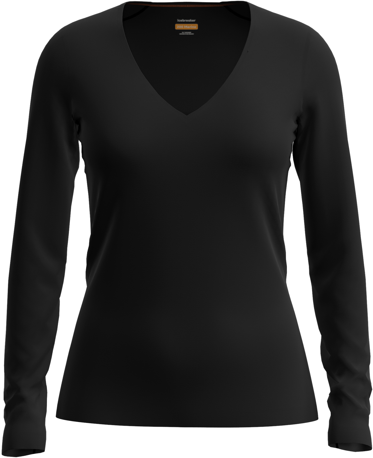  - Icebreaker Merino 200 Oasis Long Sleeve V Neck (Women's) - Black