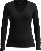  - Icebreaker Merino 200 Oasis Long Sleeve V Neck (Women's) - Black
